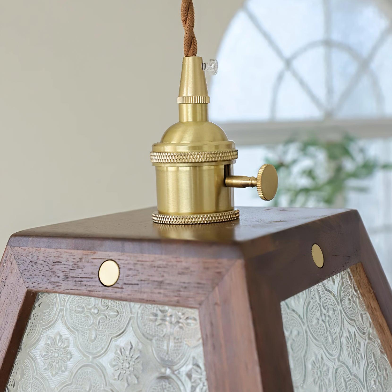 Calvi Lampe Suspendue Verre à Motif Floral Vintage - Neutralighting