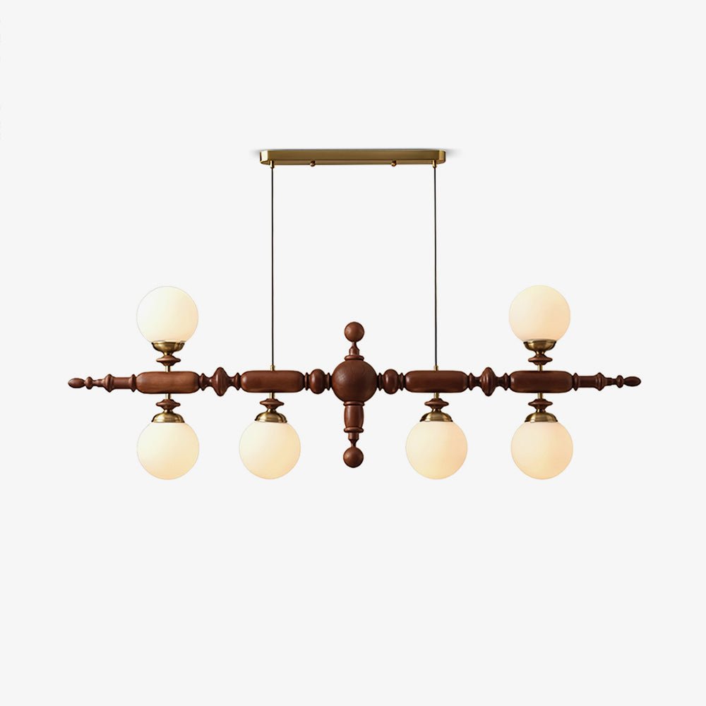 Isilira Suspension linéaire classique en bois et verre - Neutralighting