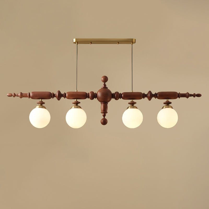 Isilira Suspension linéaire classique en bois et verre - Neutralighting