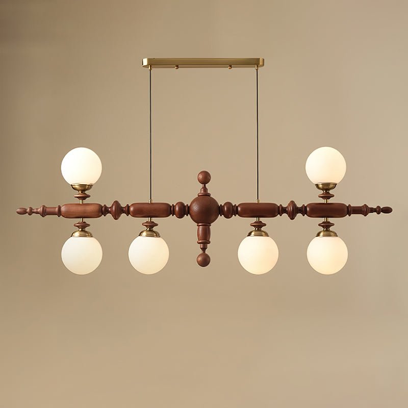 Isilira Suspension linéaire classique en bois et verre - Neutralighting