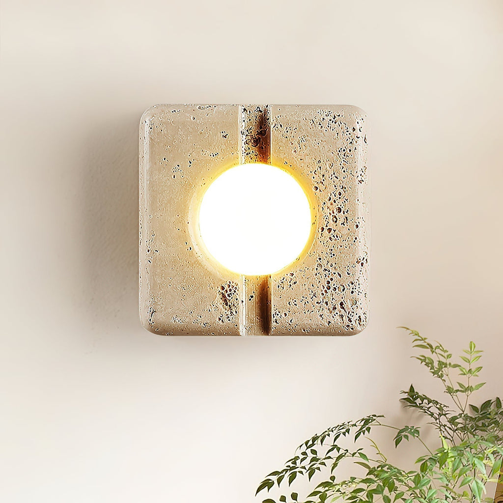 Kosmo Lampe Murale Style Minimaliste Moderne en Travertin Transparent - Neutralighting
