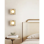 Kosmo Lampe Murale Style Minimaliste Moderne en Travertin Transparent - Neutralighting