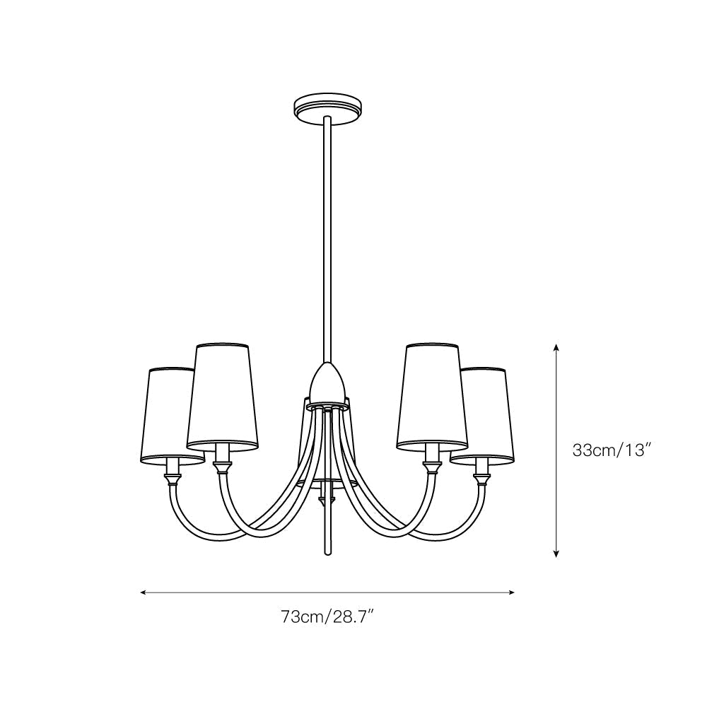 Premium Chandelier Lumin Style Vintage-Industriel en Tissu et Métal - Neutralighting