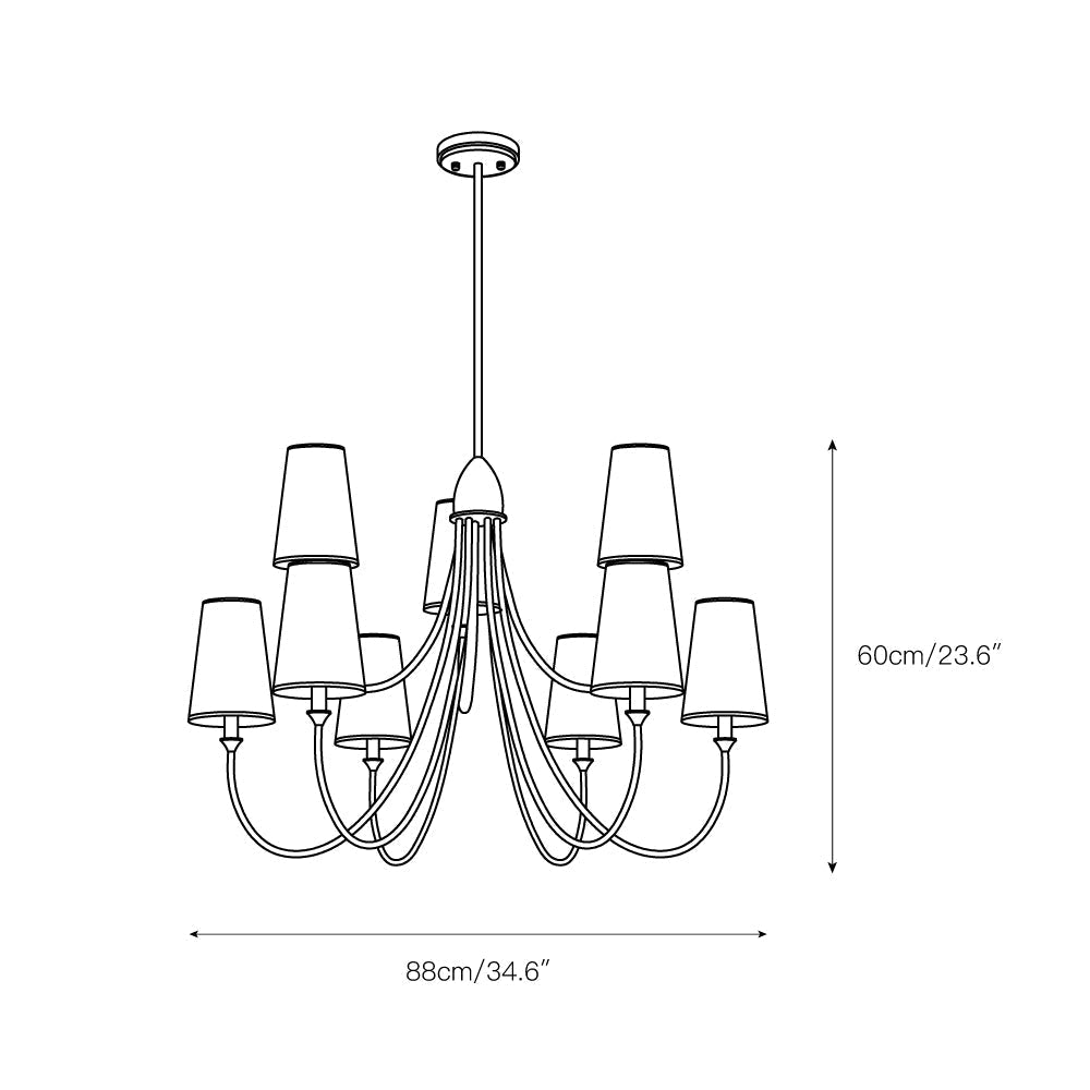 Premium Chandelier Lumin Style Vintage-Industriel en Tissu et Métal - Neutralighting