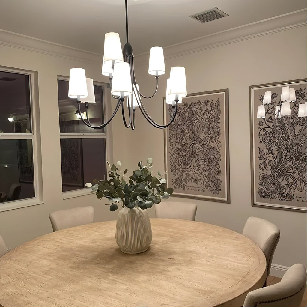Premium Chandelier Lumin Style Vintage-Industriel en Tissu et Métal - Neutralighting