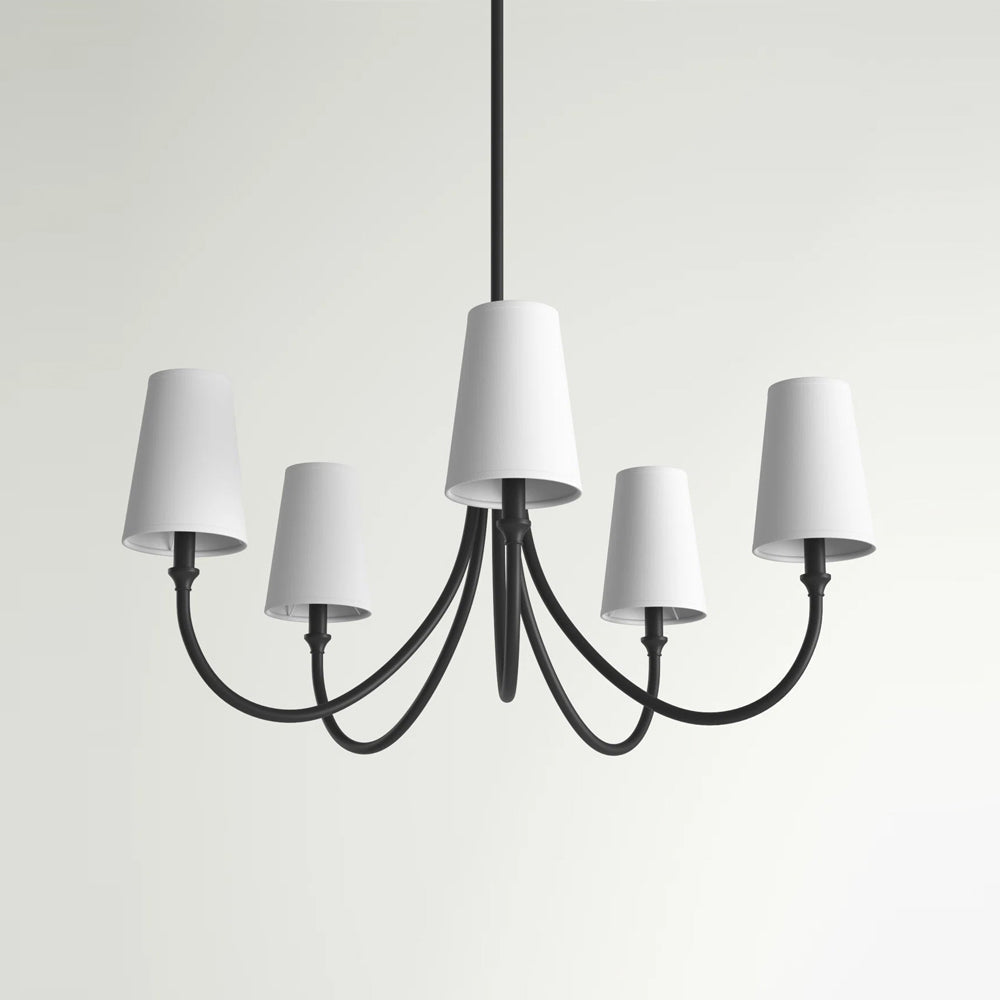 Premium Chandelier Lumin Style Vintage-Industriel en Tissu et Métal - Neutralighting