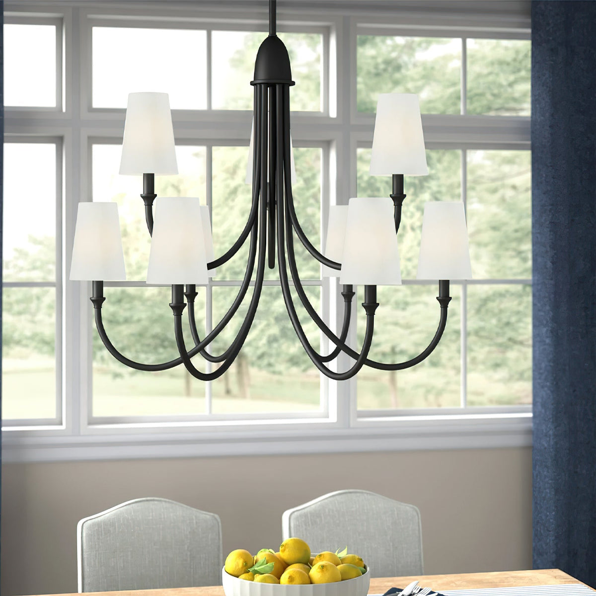 Premium Chandelier Lumin Style Vintage-Industriel en Tissu et Métal - Neutralighting