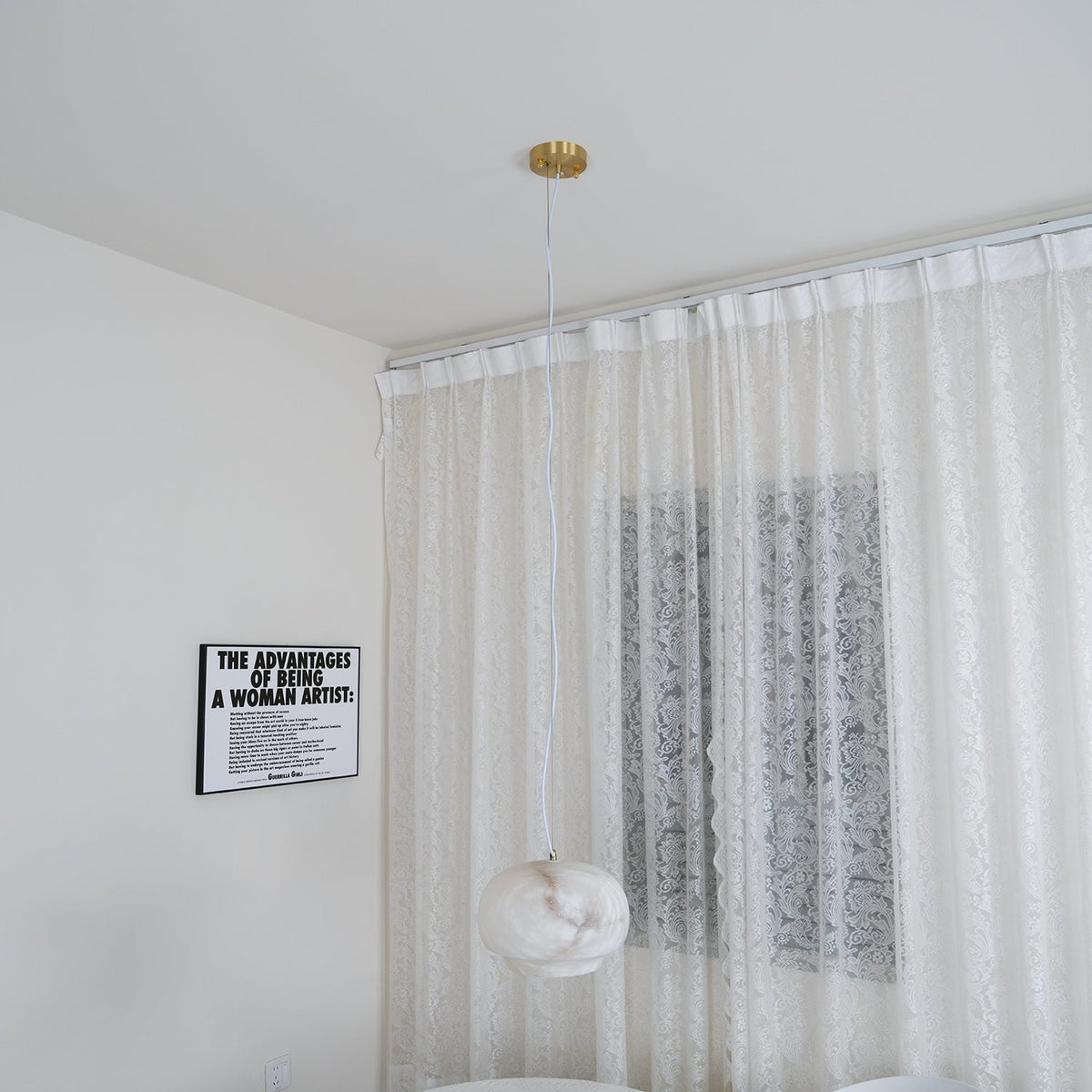 Miroir Lampe Pendante en Albâtre et Métal Minimaliste Moderne - Neutralighting