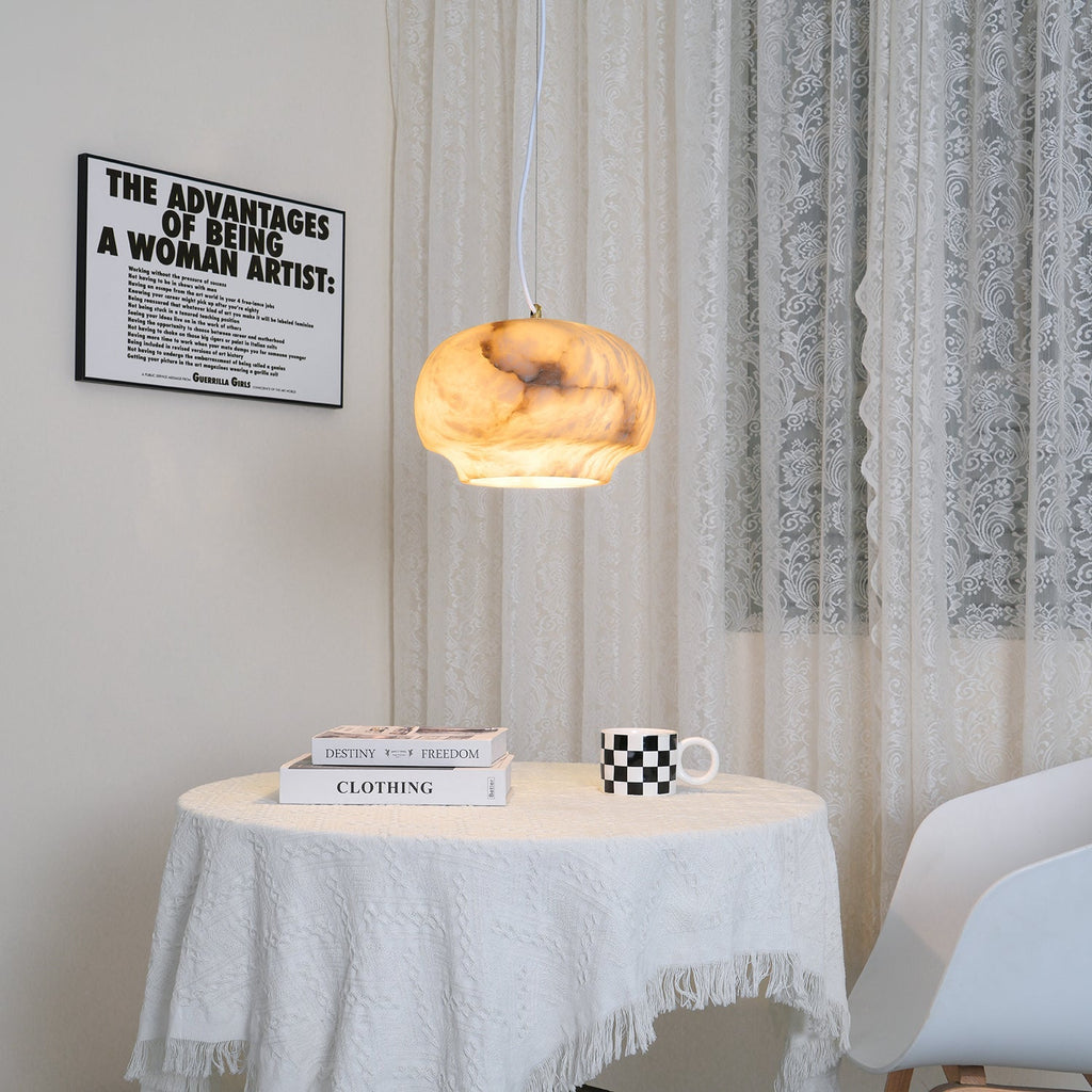 Miroir Lampe Pendante en Albâtre et Métal Minimaliste Moderne - Neutralighting