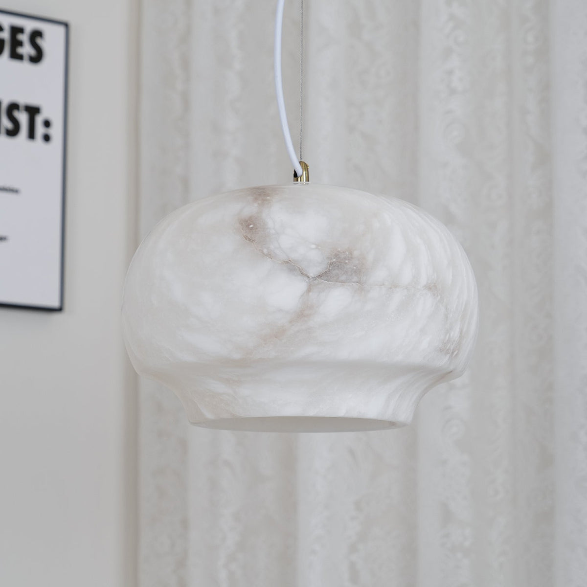 Miroir Lampe Pendante en Albâtre et Métal Minimaliste Moderne - Neutralighting