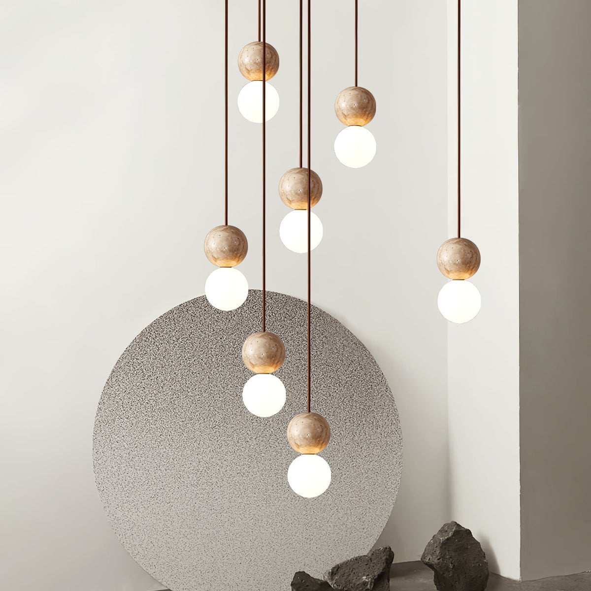 Luna Travertin Pendentif Lumière - Neutralighting