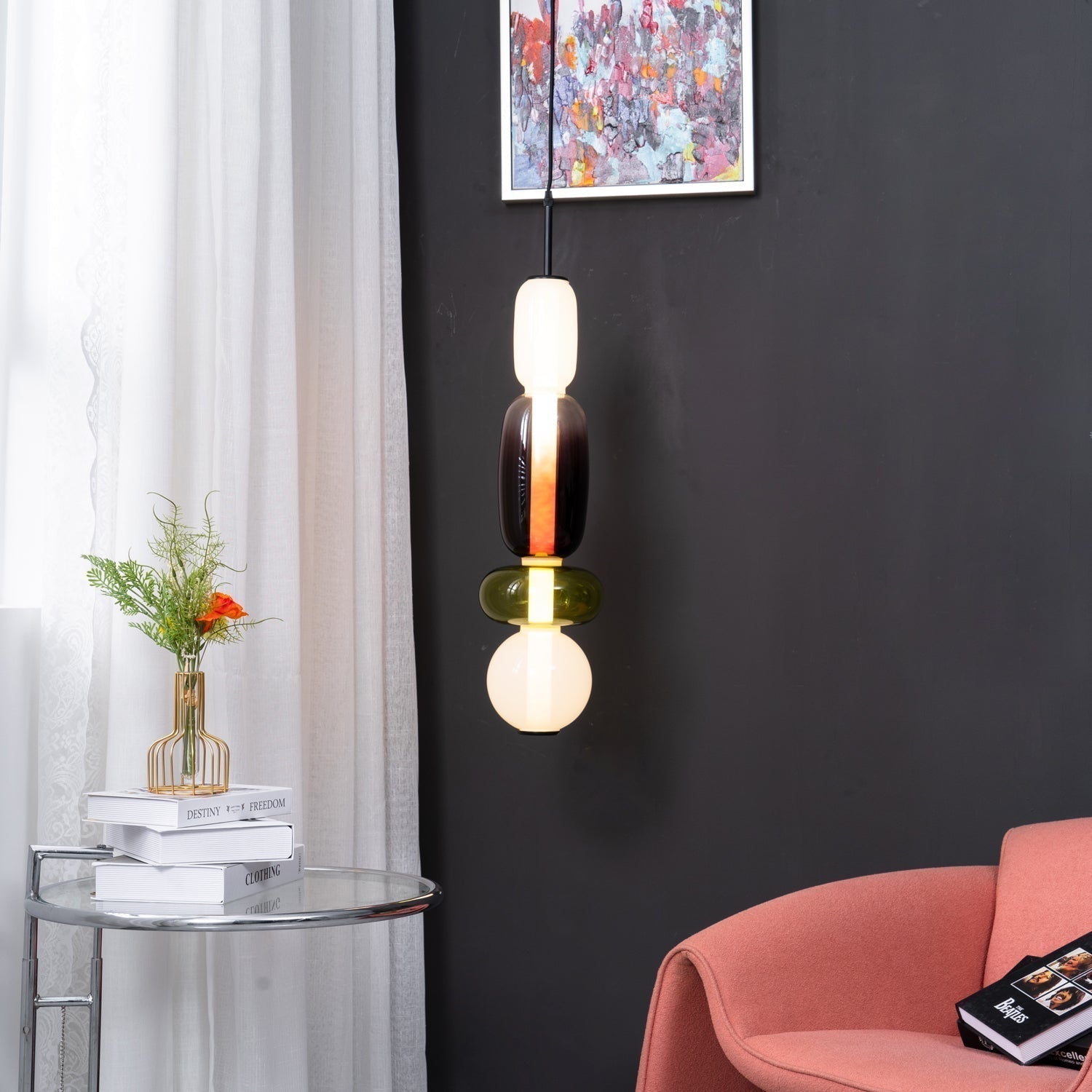 Orba Lampe Pendante en Verre Cristallisé - Neutralighting