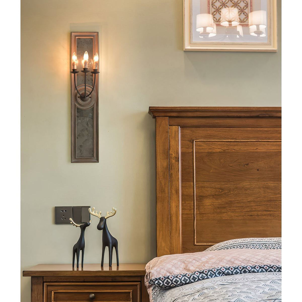 Phasis Applique Murale en Métal Vintage à 3 Lumières avec Miroir Élégance - Neutralighting