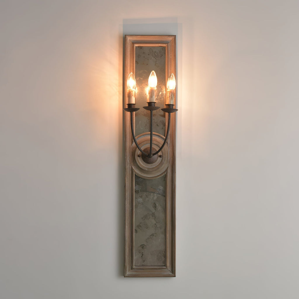 Phasis Applique Murale en Métal Vintage à 3 Lumières avec Miroir Élégance - Neutralighting