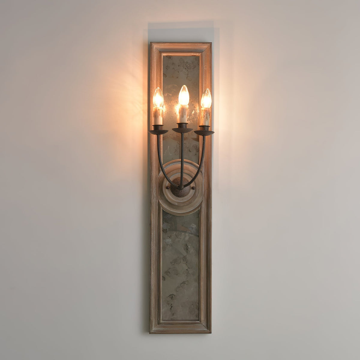 Phasis Applique Murale en Métal Vintage à 3 Lumières avec Miroir Élégance - Neutralighting