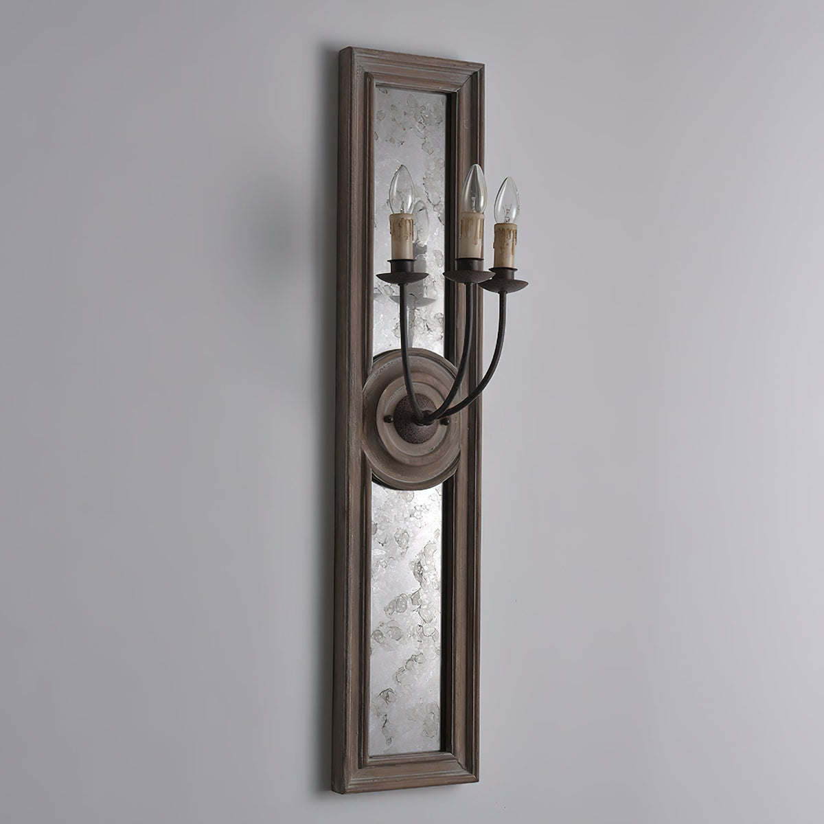 Phasis Applique Murale en Métal Vintage à 3 Lumières avec Miroir Élégance - Neutralighting