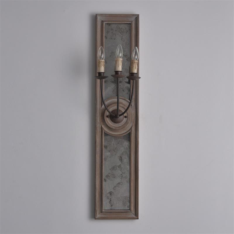 Phasis Applique Murale en Métal Vintage à 3 Lumières avec Miroir Élégance - Neutralighting