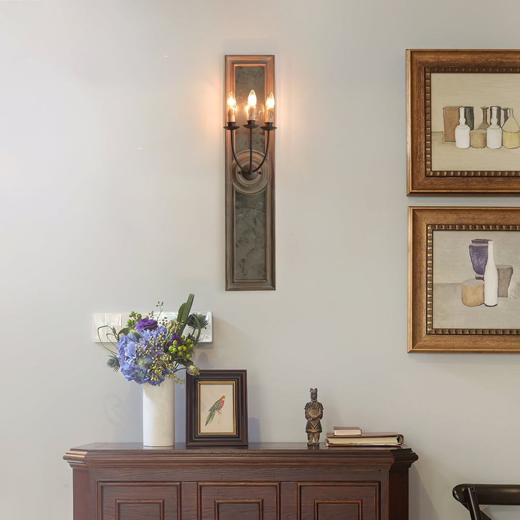 Phasis Applique Murale en Métal Vintage à 3 Lumières avec Miroir Élégance - Neutralighting