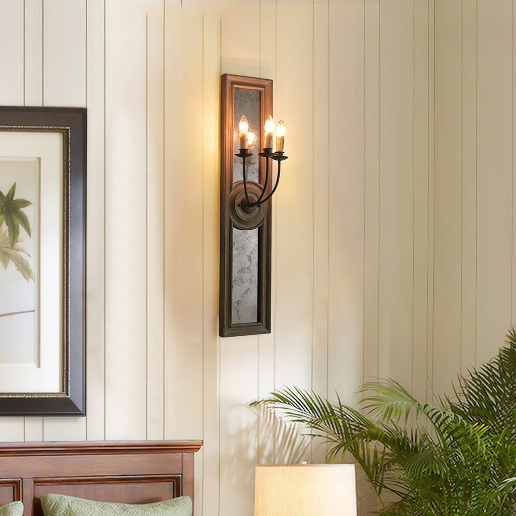 Phasis Applique Murale en Métal Vintage à 3 Lumières avec Miroir Élégance - Neutralighting