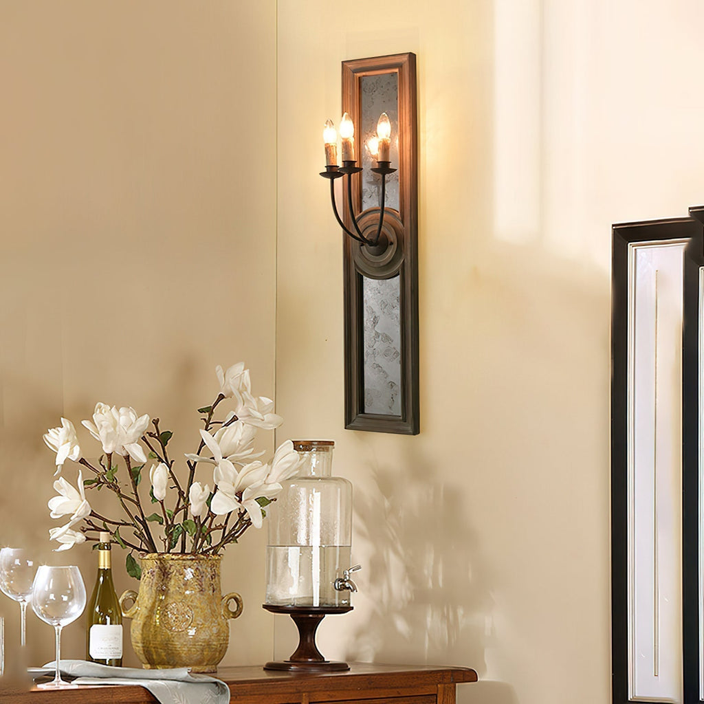 Phasis Applique Murale en Métal Vintage à 3 Lumières avec Miroir Élégance - Neutralighting