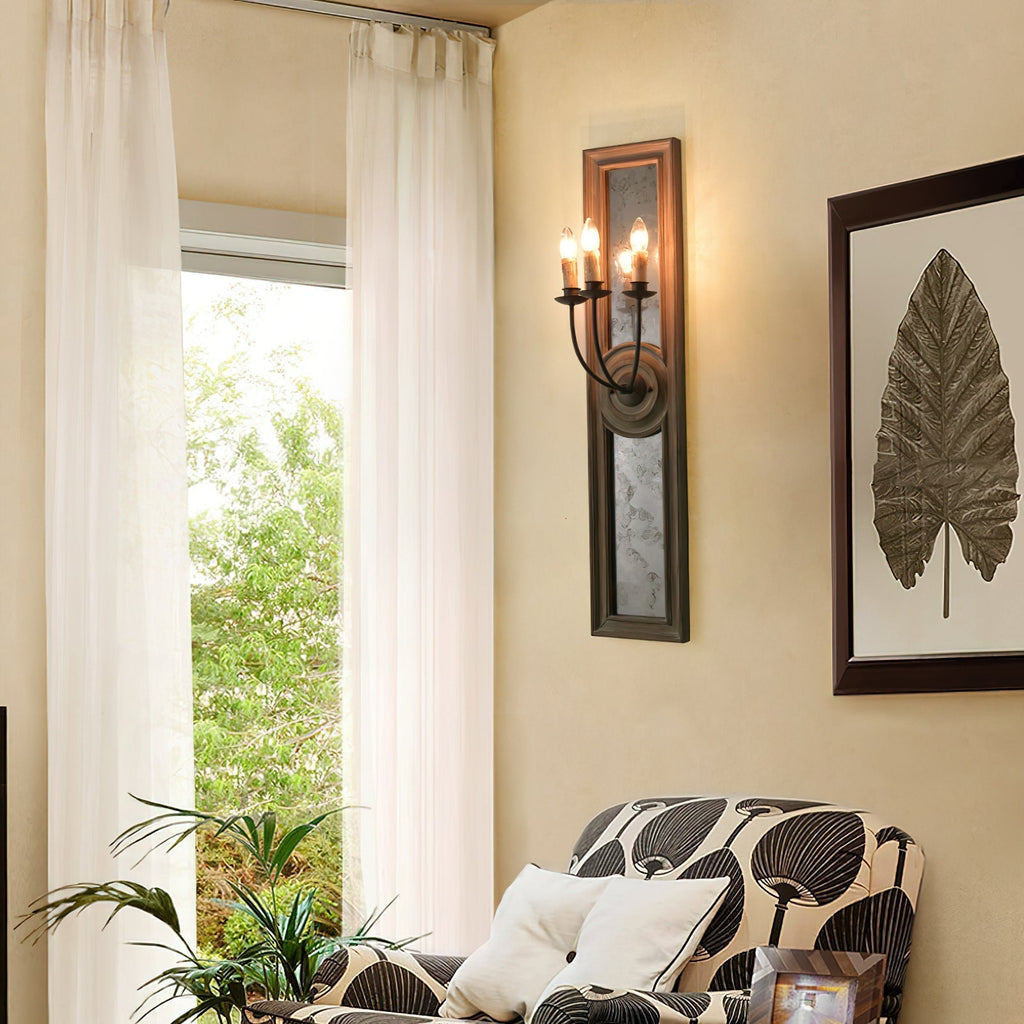 Phasis Applique Murale en Métal Vintage à 3 Lumières avec Miroir Élégance - Neutralighting