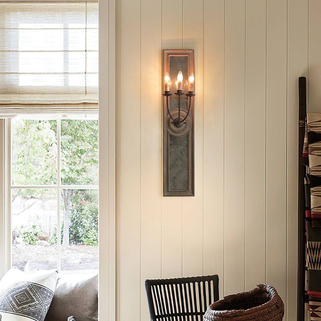 Phasis Applique Murale en Métal Vintage à 3 Lumières avec Miroir Élégance - Neutralighting