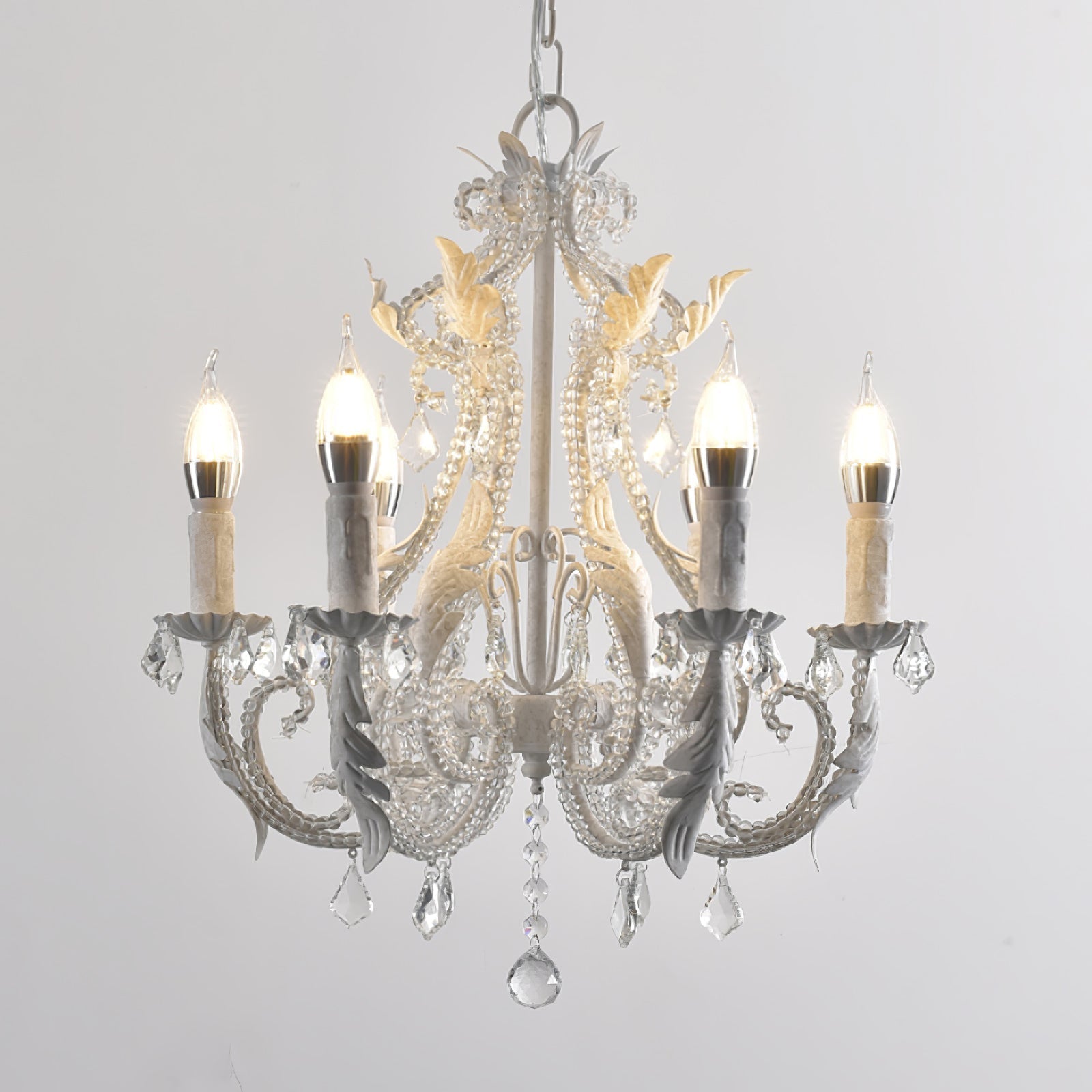 Lustra Suspension Lampe Porte-Bougie Perles de Cristal - Neutralighting