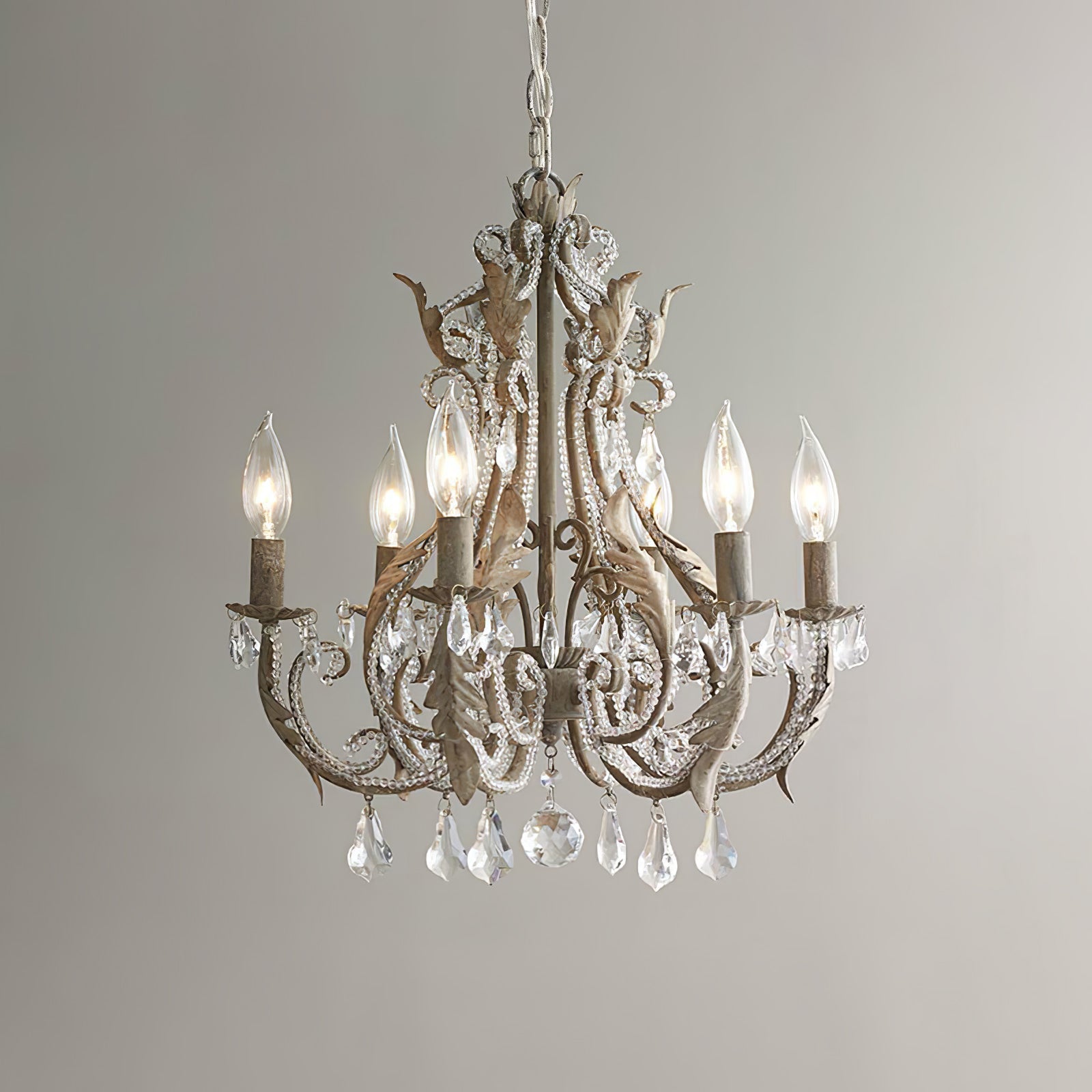 Lustra Suspension Lampe Porte-Bougie Perles de Cristal - Neutralighting