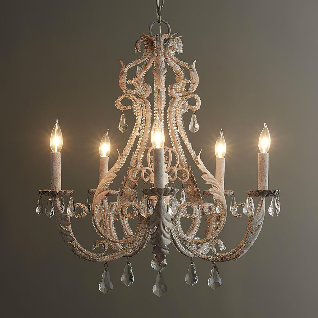 Lustra Suspension Lampe Porte-Bougie Perles de Cristal - Neutralighting