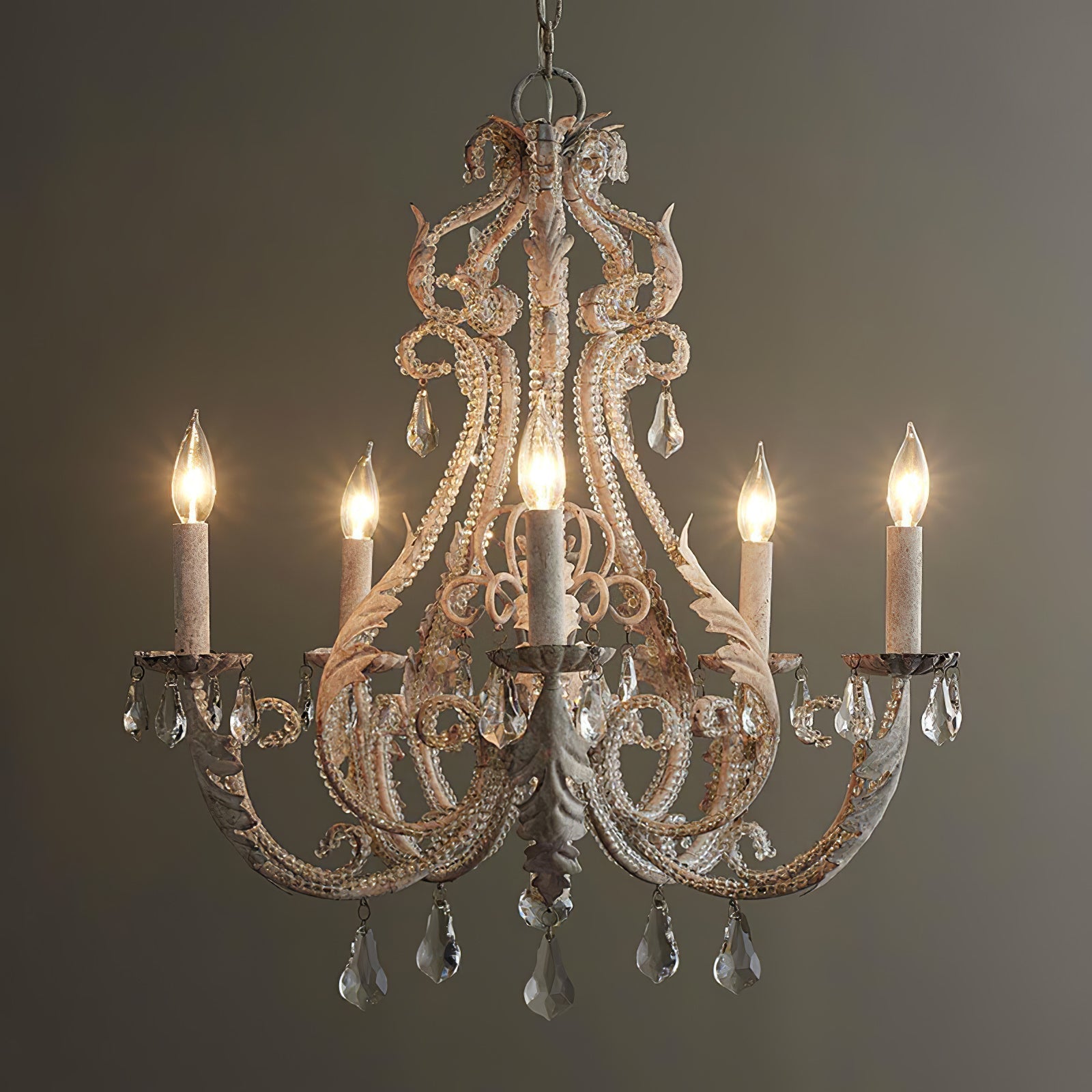 Lustra Suspension Lampe Porte-Bougie Perles de Cristal - Neutralighting