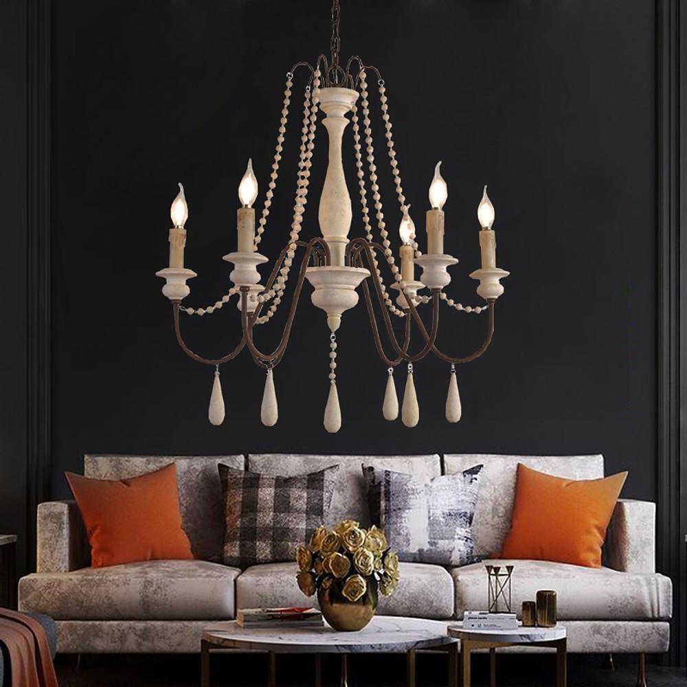 Lustra Chandelier à Bougies Bras Voluté Rustique - Neutralighting