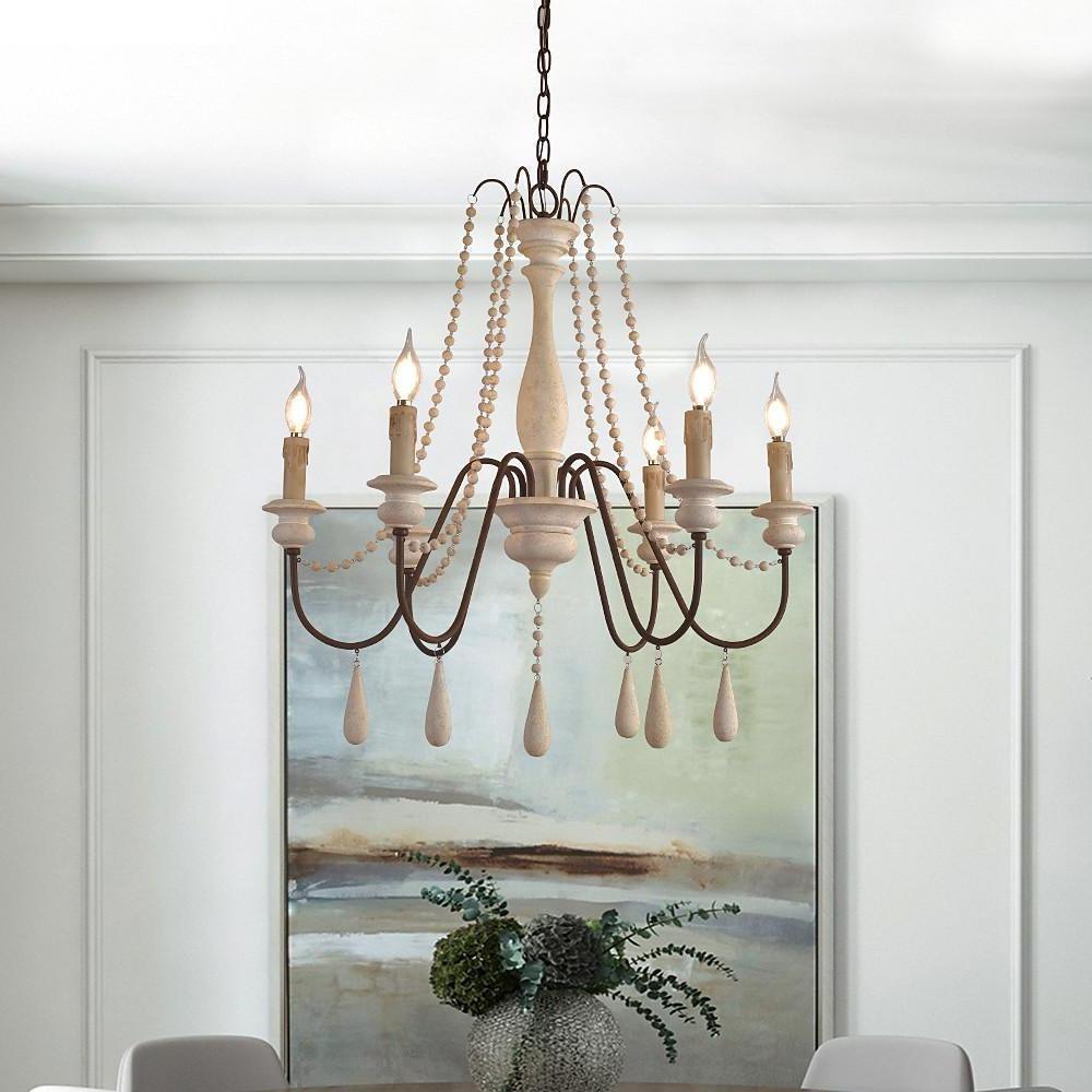 Lustra Chandelier à Bougies Bras Voluté Rustique - Neutralighting