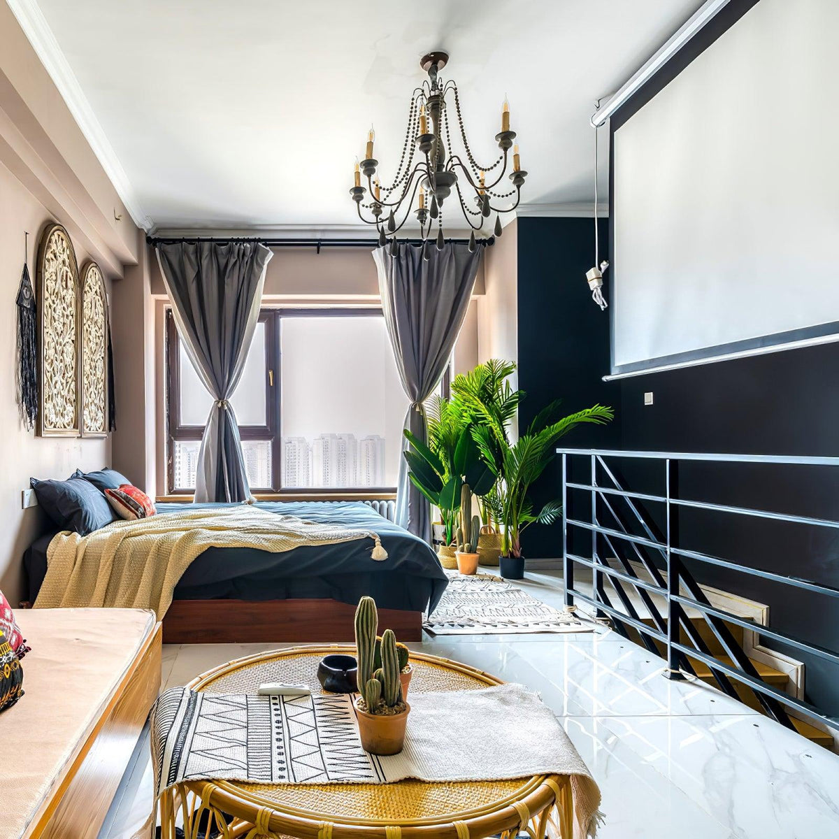 Lustra Chandelier à Bougies Bras Voluté Rustique - Neutralighting