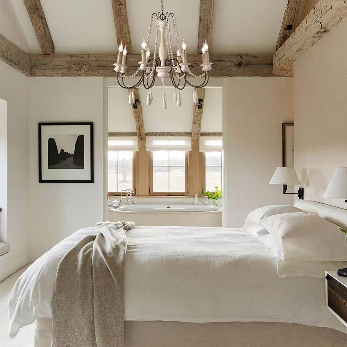 Lustra Chandelier à Bougies Bras Voluté Rustique - Neutralighting