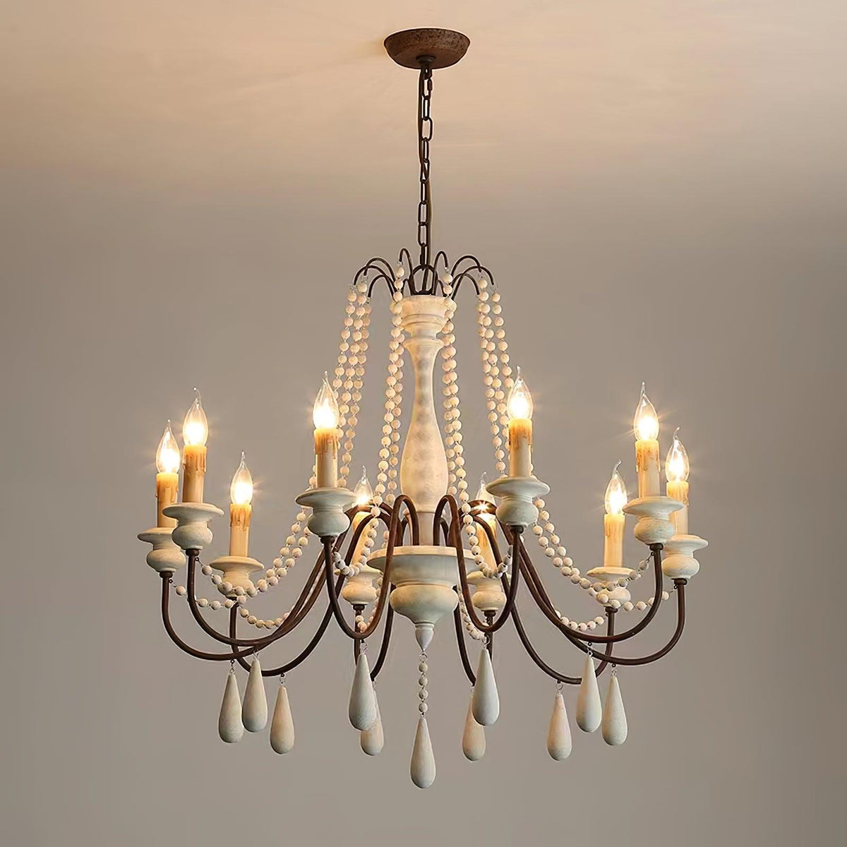 Lustra Chandelier à Bougies Bras Voluté Rustique - Neutralighting