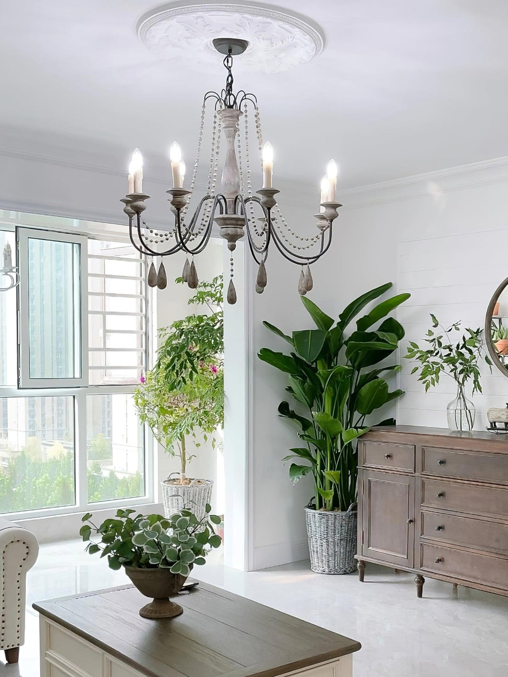 Lustra Chandelier à Bougies Bras Voluté Rustique - Neutralighting