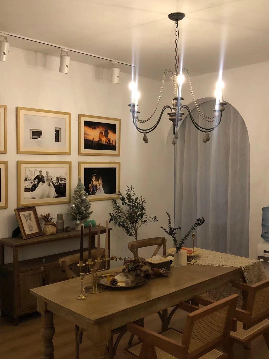 Lustra Chandelier à Bougies Bras Voluté Rustique - Neutralighting