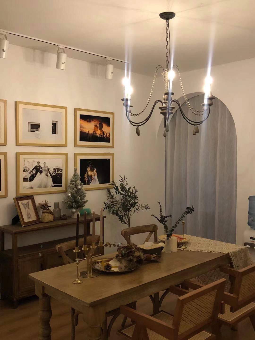 Lustra Chandelier à Bougies Bras Voluté Rustique - Neutralighting