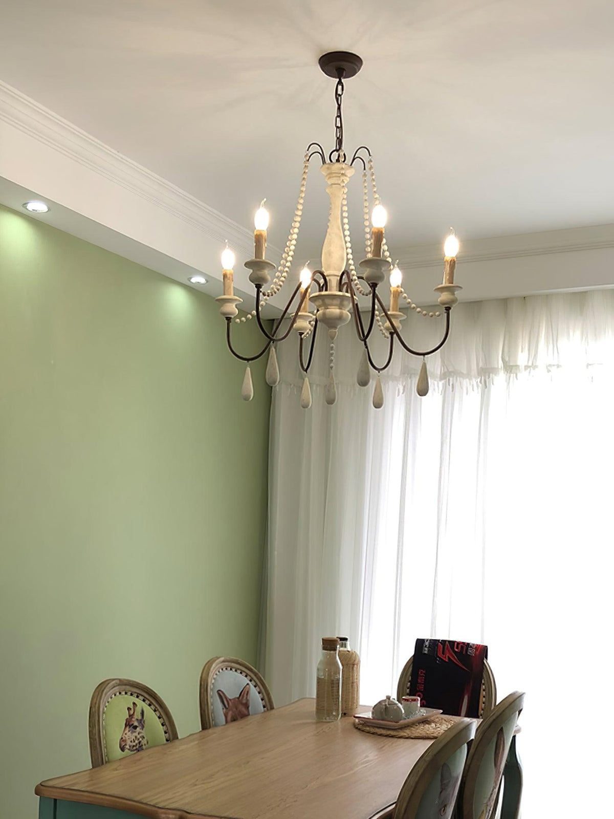 Lustra Chandelier à Bougies Bras Voluté Rustique - Neutralighting