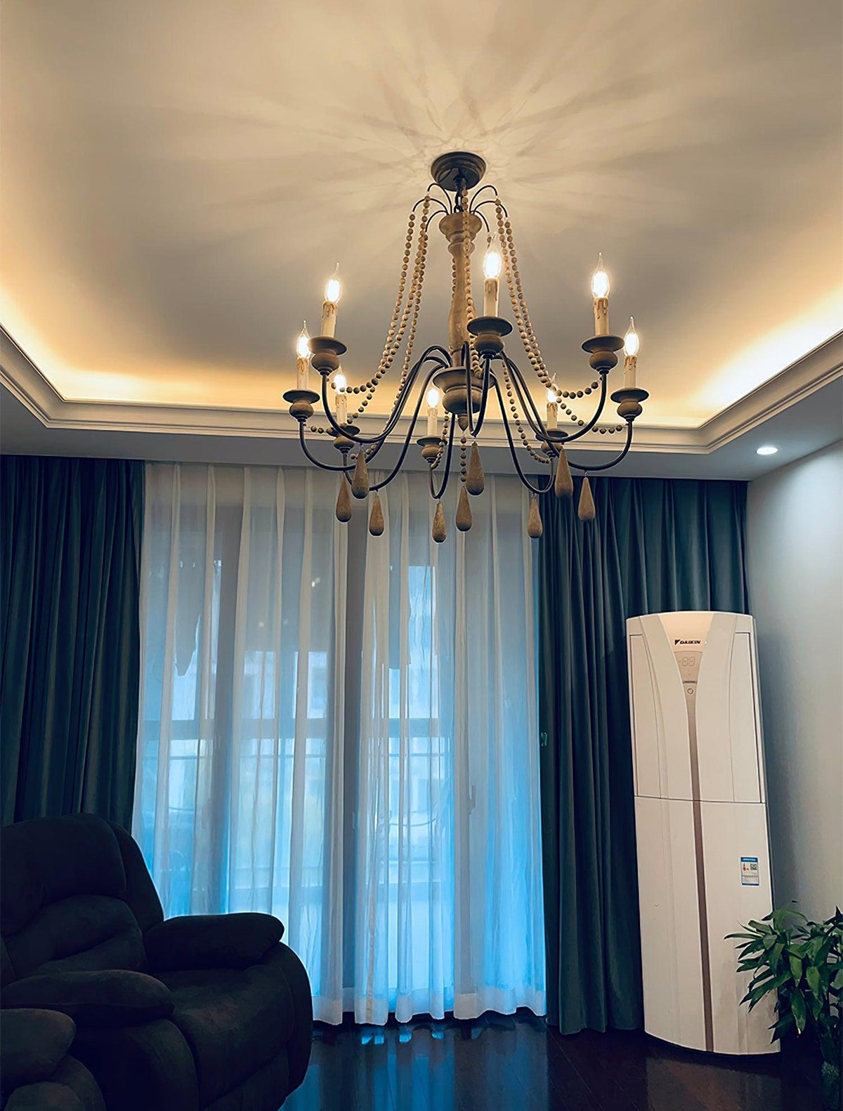 Lustra Chandelier à Bougies Bras Voluté Rustique - Neutralighting