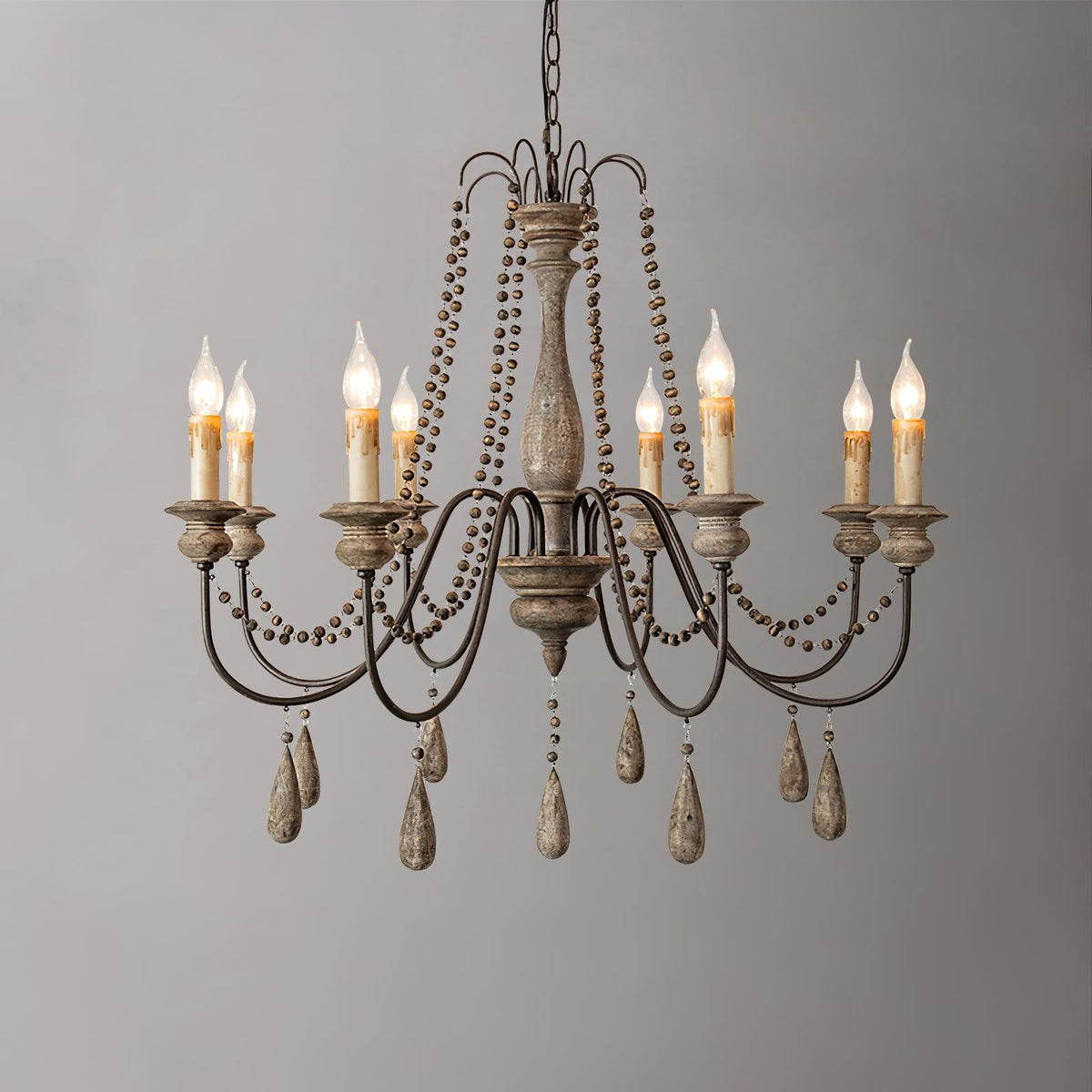 Lustra Chandelier à Bougies Bras Voluté Rustique - Neutralighting