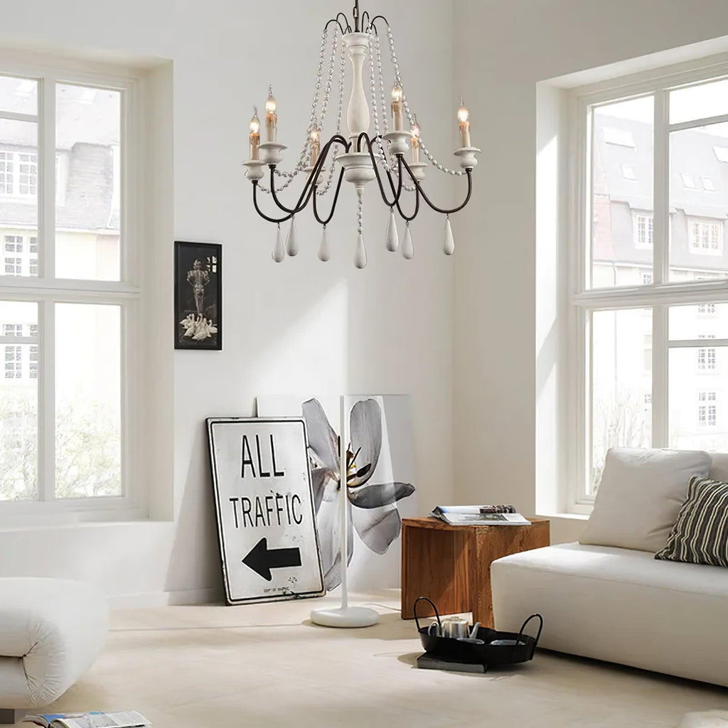 Lustra Chandelier à Bougies Bras Voluté Rustique - Neutralighting