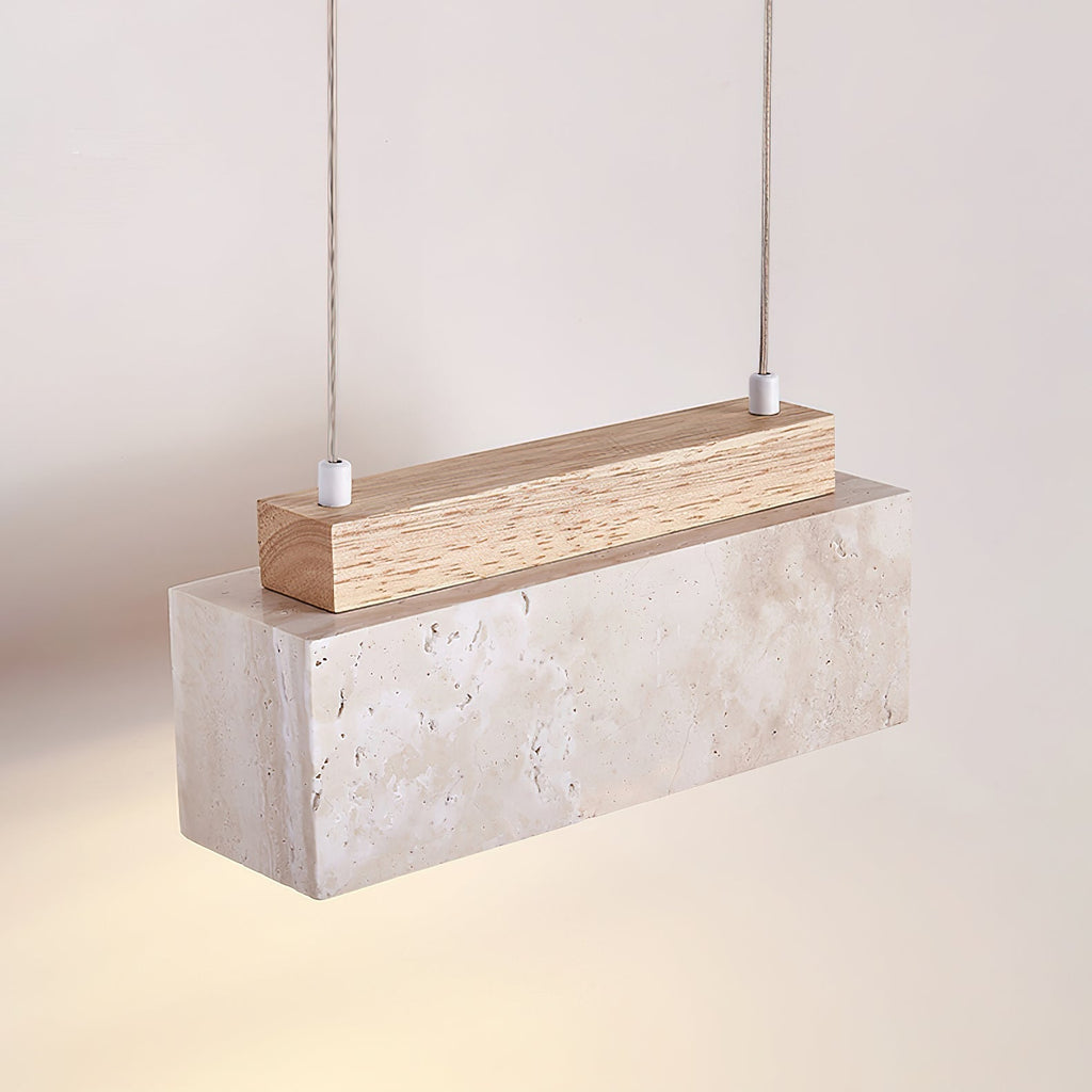Ciraeila Suspension Rectangulaire en Travertin - Neutralighting