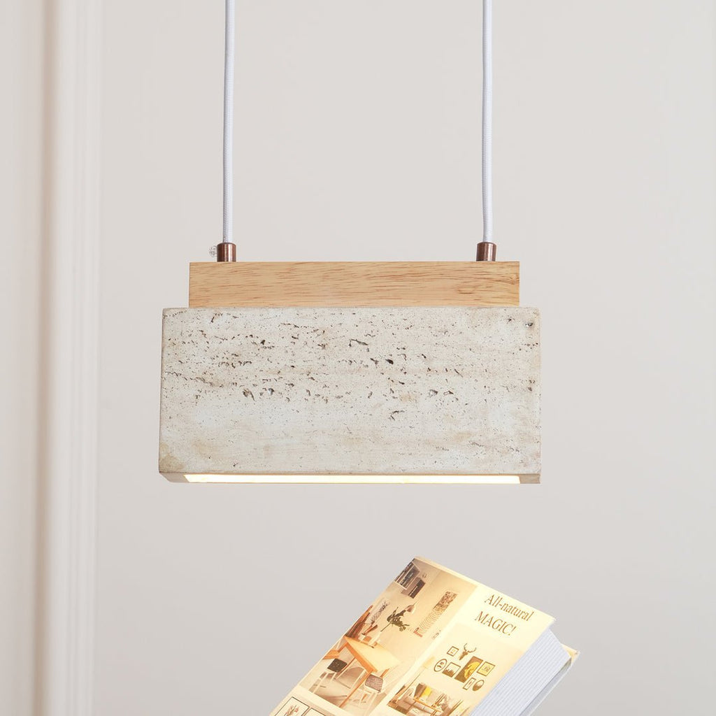 Ciraeila Suspension Rectangulaire en Travertin - Neutralighting