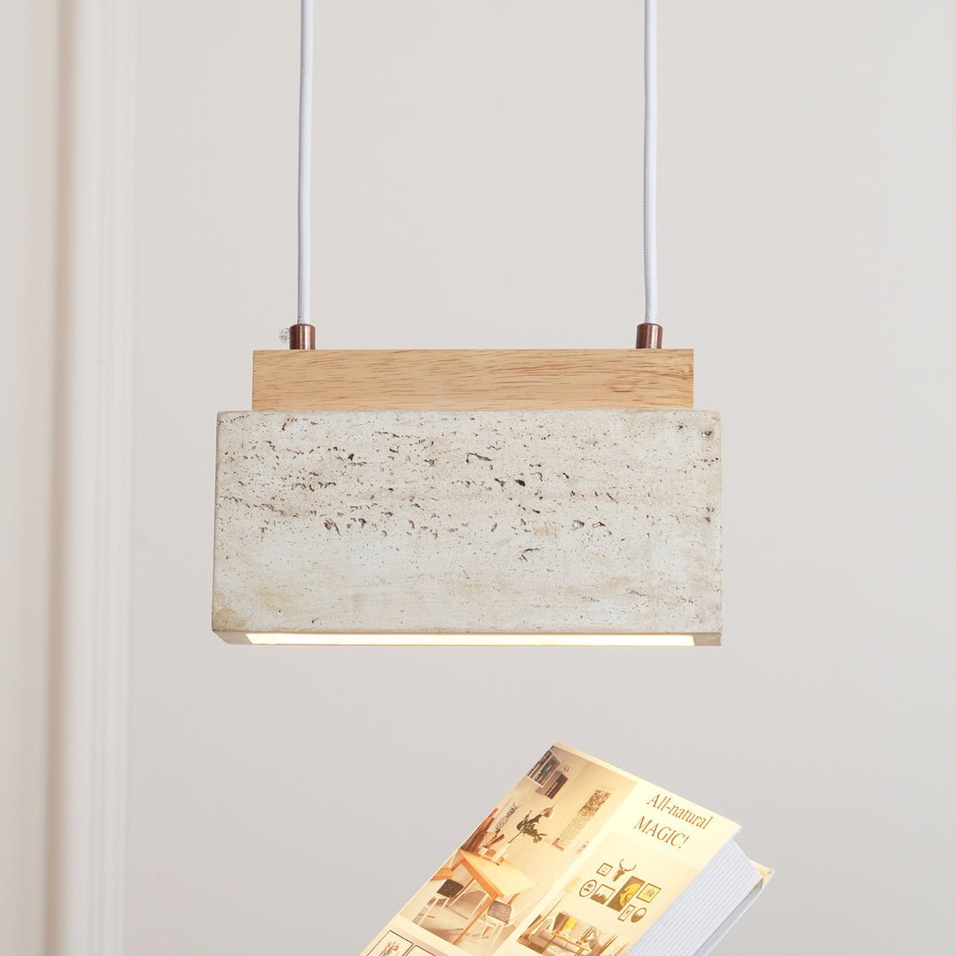 Ciraeila Suspension Rectangulaire en Travertin - Neutralighting