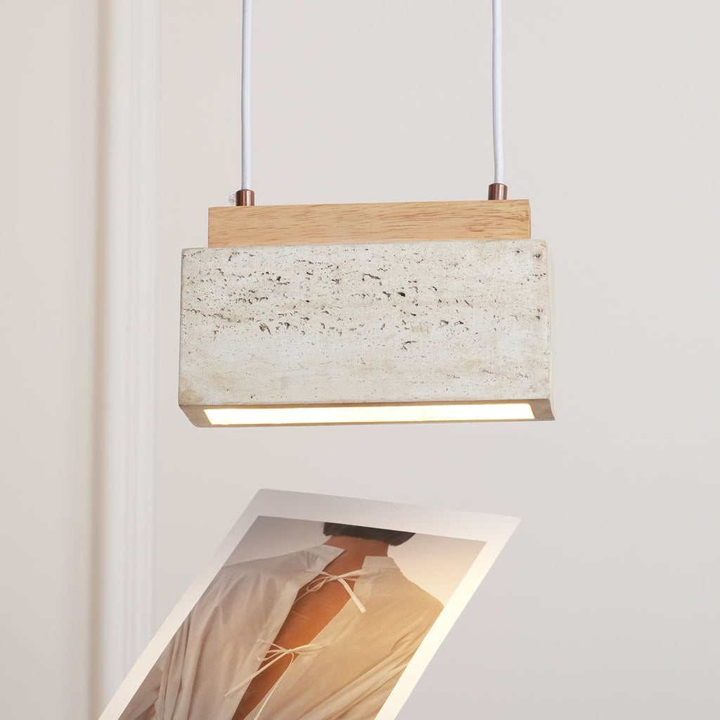 Ciraeila Suspension Rectangulaire en Travertin - Neutralighting