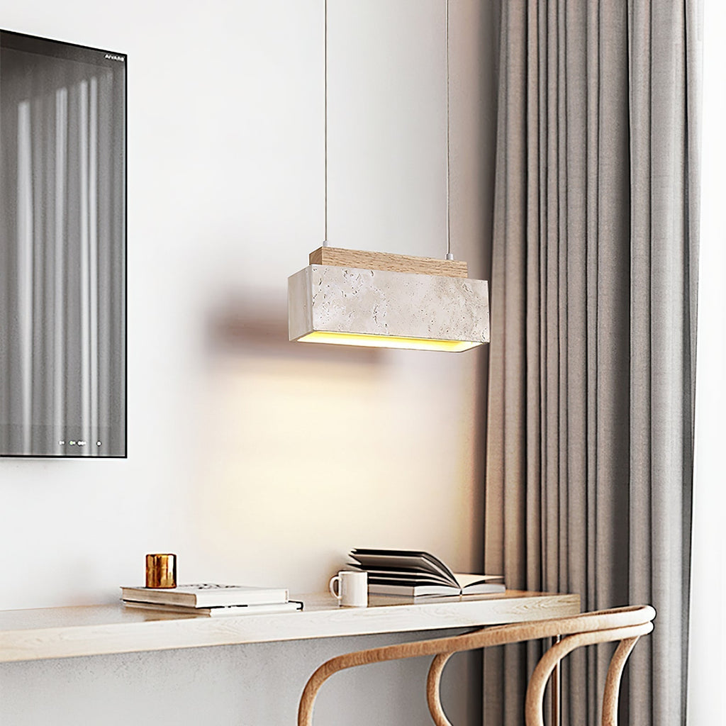 Ciraeila Suspension Rectangulaire en Travertin - Neutralighting