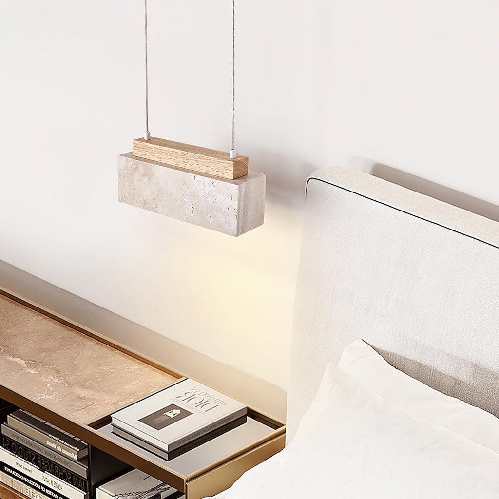 Ciraeila Suspension Rectangulaire en Travertin - Neutralighting