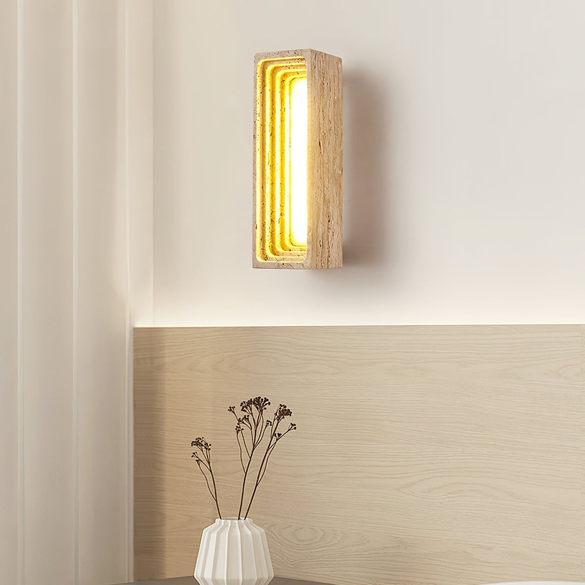 Atheila Applique Murale Moderne en Travertin - Neutralighting