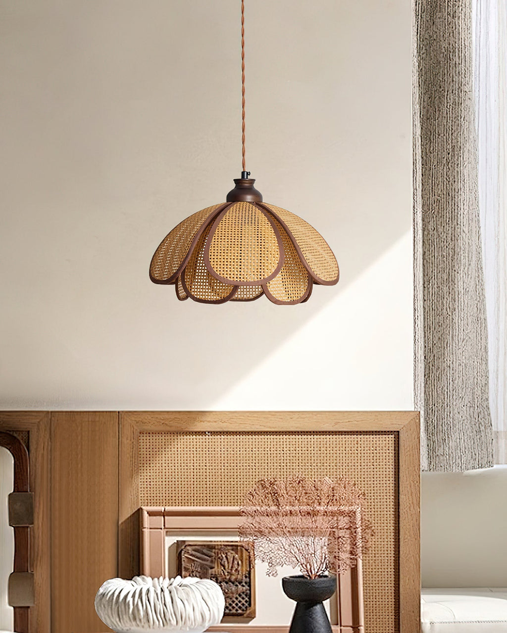 Capelina Lampe Pendante Pétale en Bois Moderne - Neutralighting
